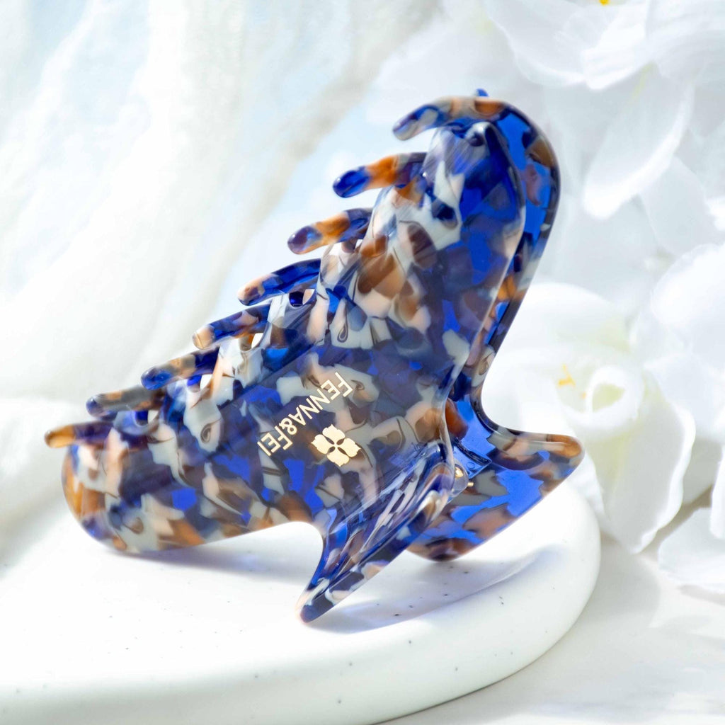 Blue Sodalite Wave Claw Hair Clip | Italian Acetate