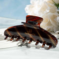 Glamour Grip Wave Claw in Tigers Eye | Bronze Brown Gold Shimmer | Italian Acetate Tortoise Large Hair Clip