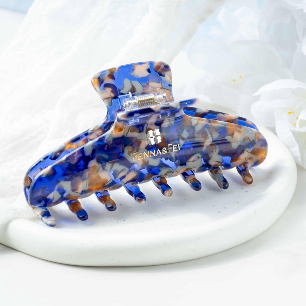 Blue Sodalite Wave Claw Hair Clip | Italian Acetate