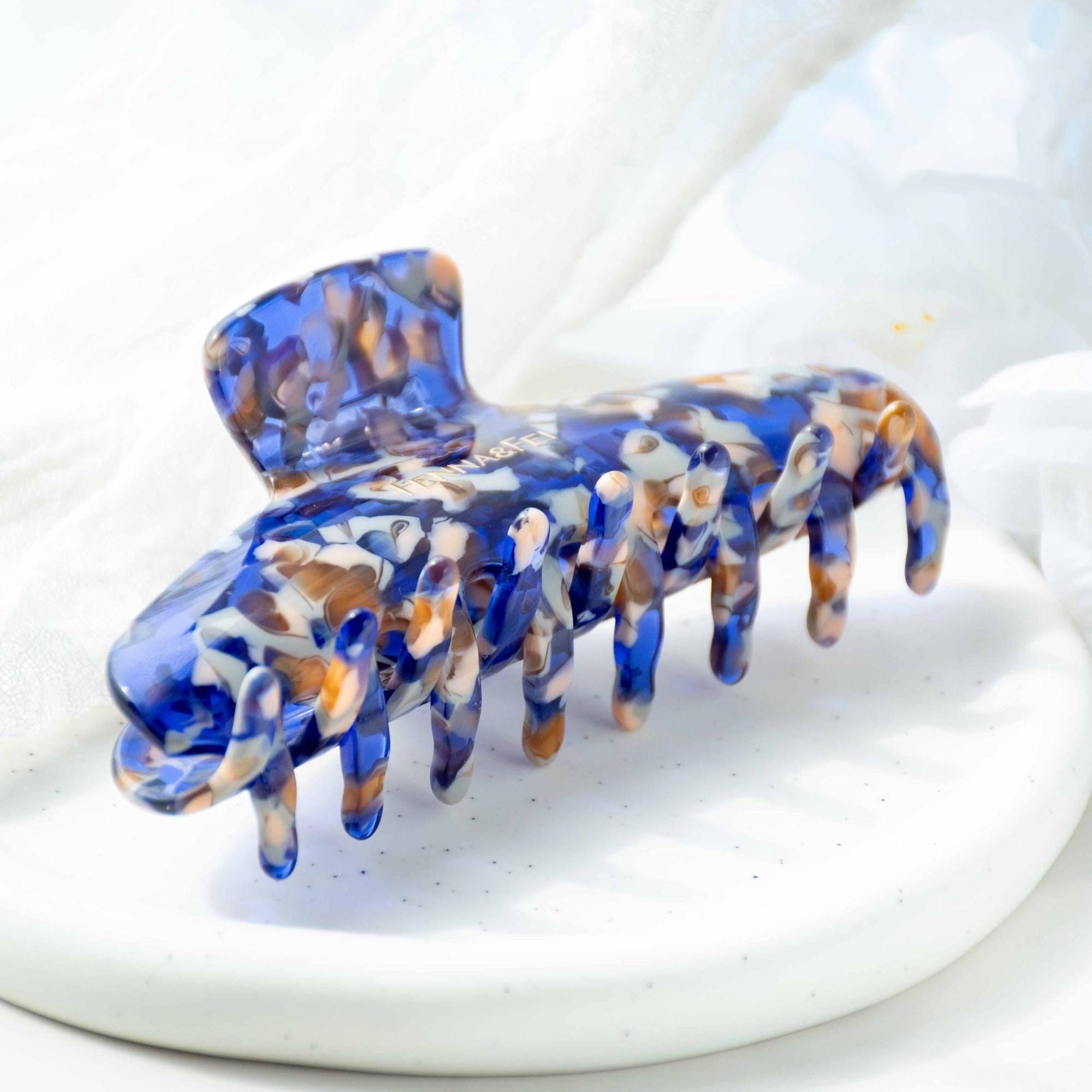 Blue Sodalite Wave Claw Hair Clip | Italian Acetate