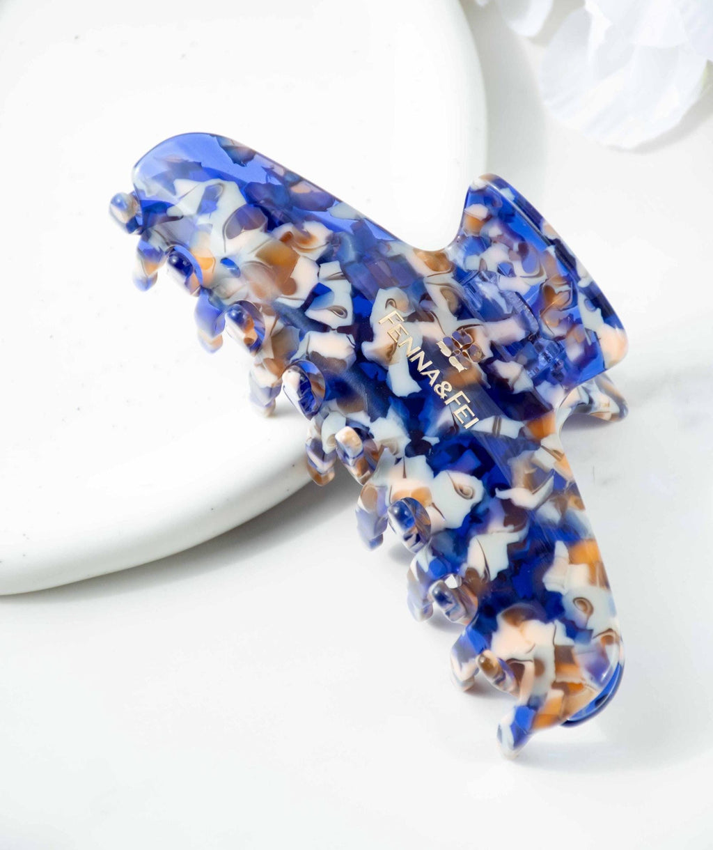 Blue Sodalite Wave Claw Hair Clip | Italian Acetate