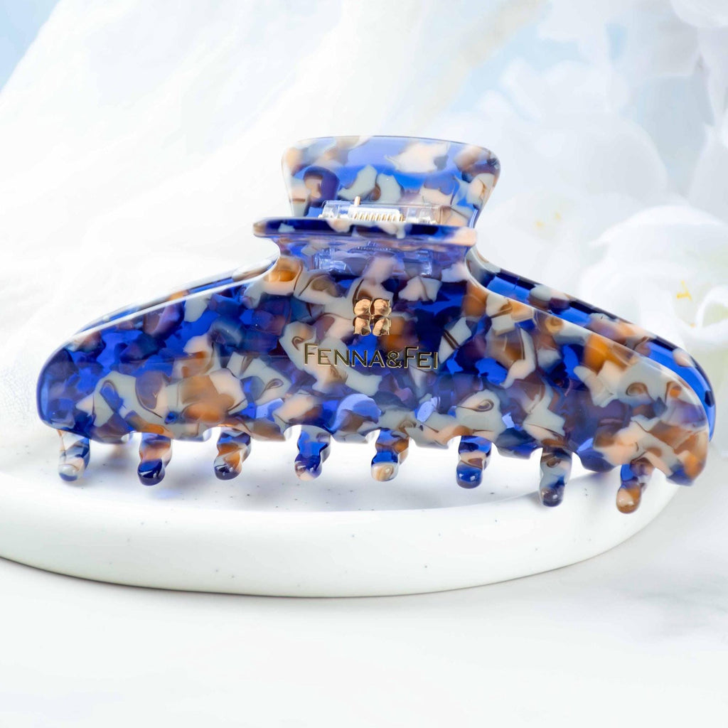 Blue Sodalite Wave Claw Hair Clip | Italian Acetate