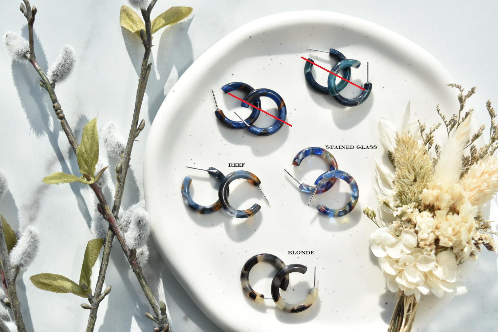 3- Pack Mini Tortoiseshell Hoop Earrings | Acetate, .925 Silver Posts