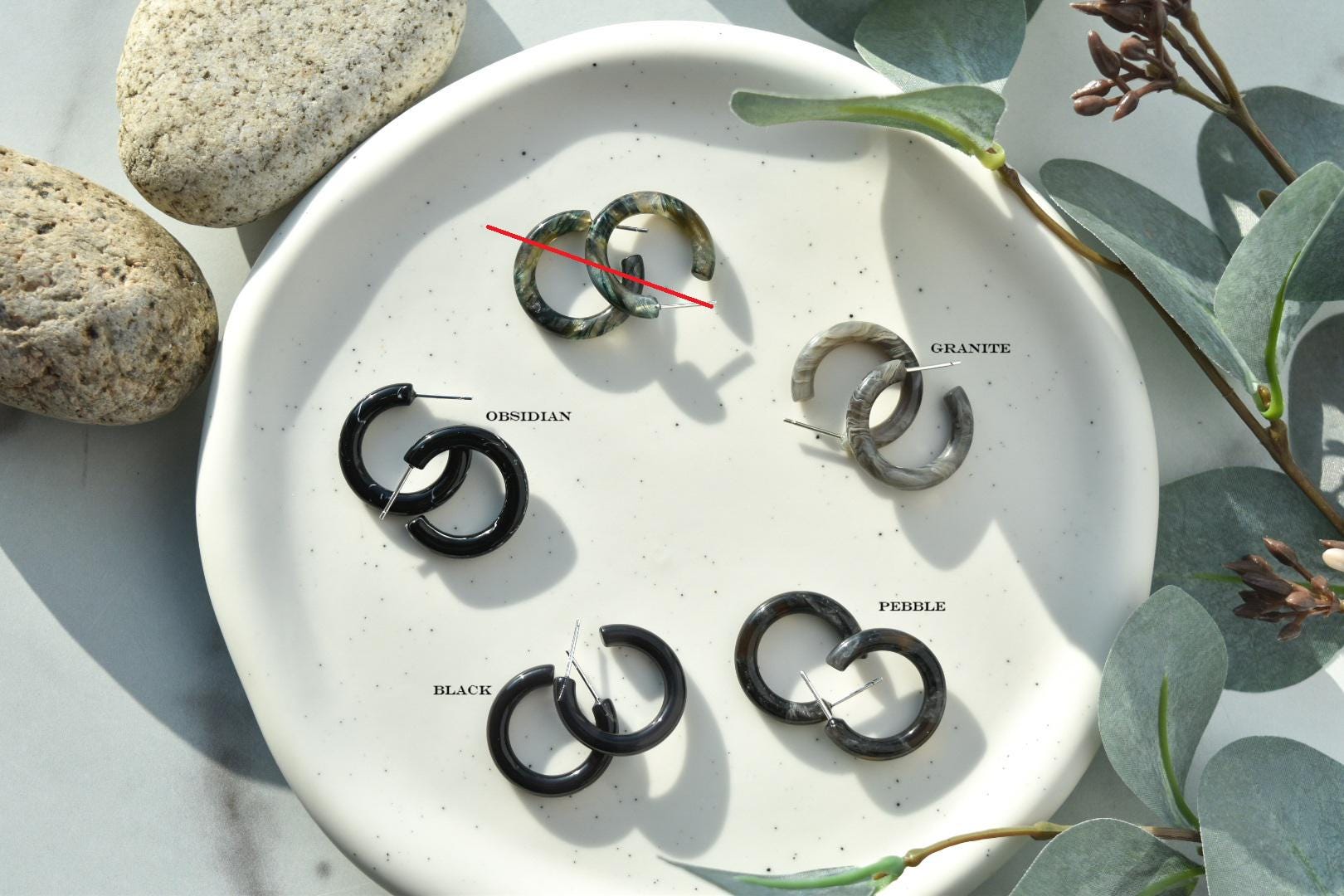 3- Pack Mini Tortoiseshell Hoop Earrings | Acetate, .925 Silver Posts