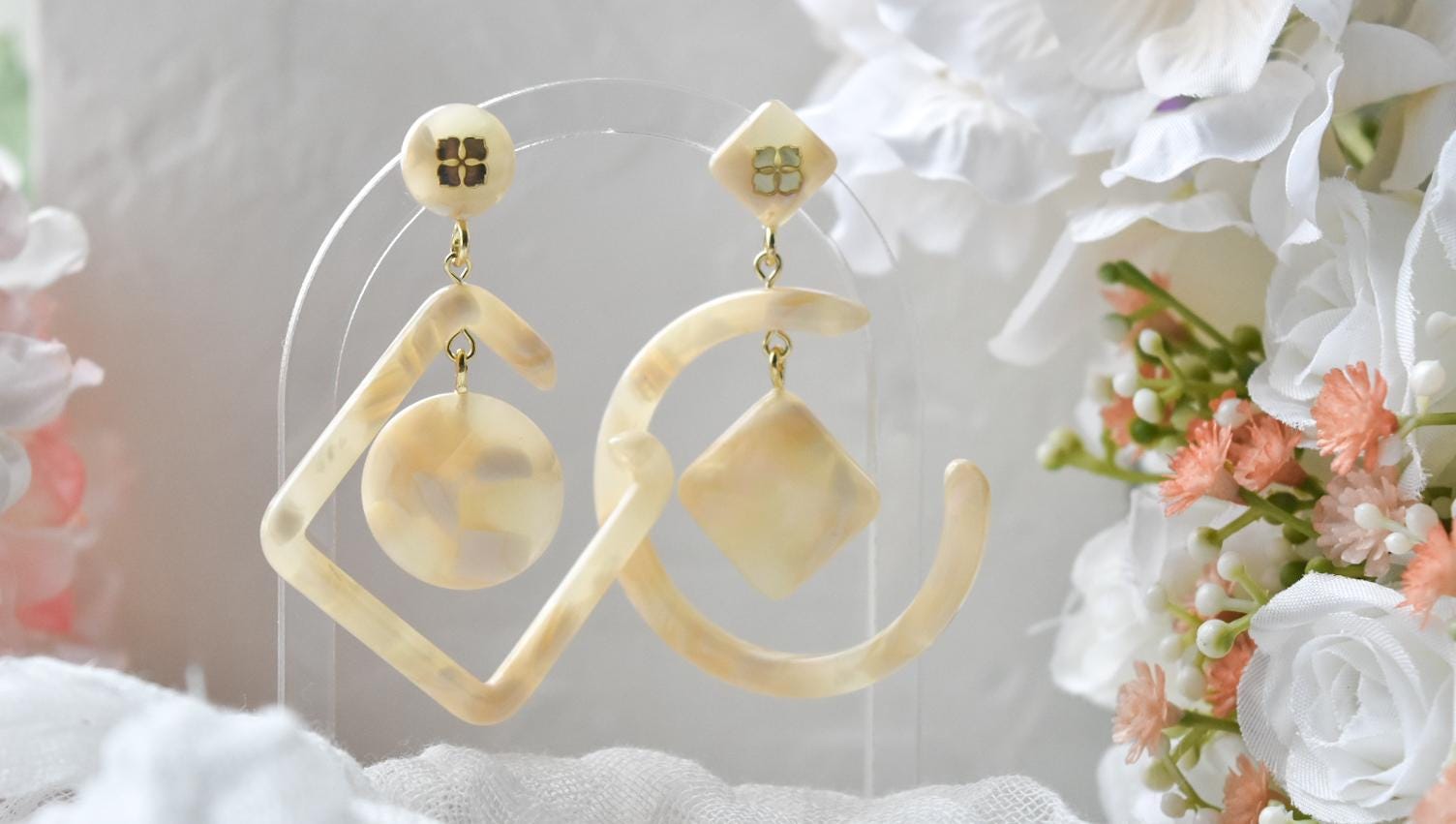 Mismatched Italian Acetate Dangle Earrings | 925 Sterling Silver