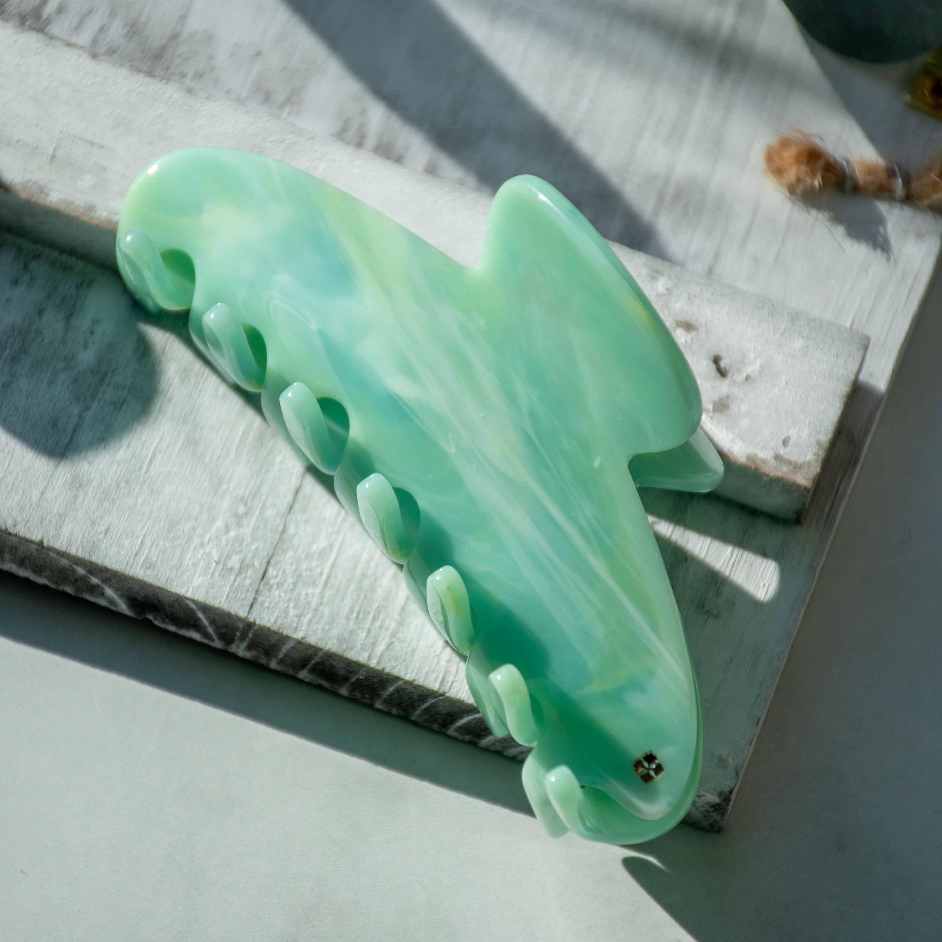 Oval Claw in Jadeite Marbled All Acetate Hair Claw | Medium Hair Claw | Strong Hair Claw | Eco Friendly Hair Claw | Green Hair Clip