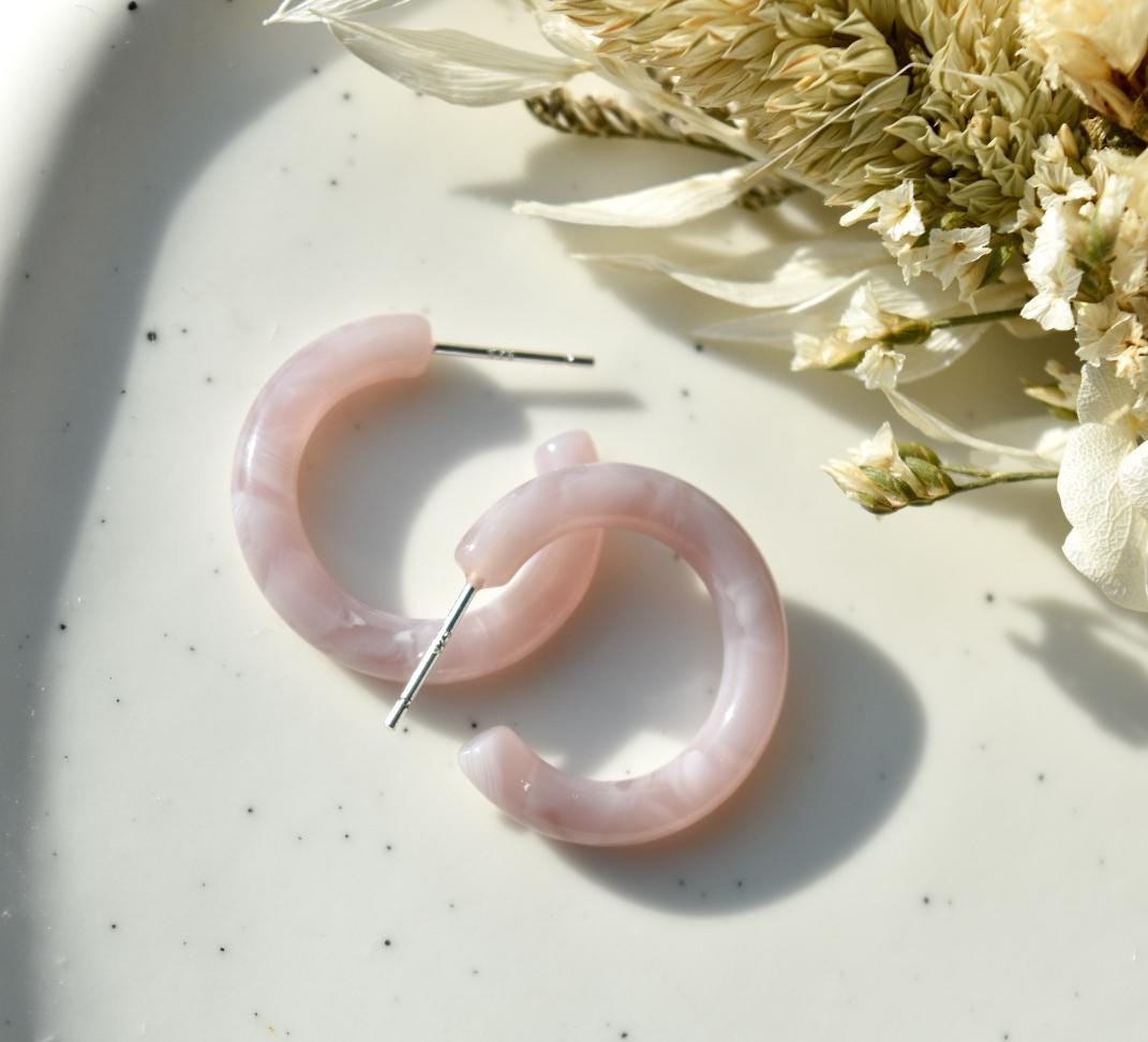3- Pack Mini Tortoiseshell Hoop Earrings | Acetate, .925 Silver Posts
