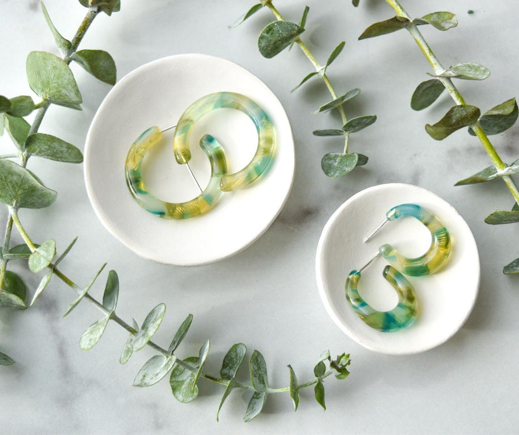 3- Pack Mini Tortoiseshell Hoop Earrings | Acetate, .925 Silver Posts