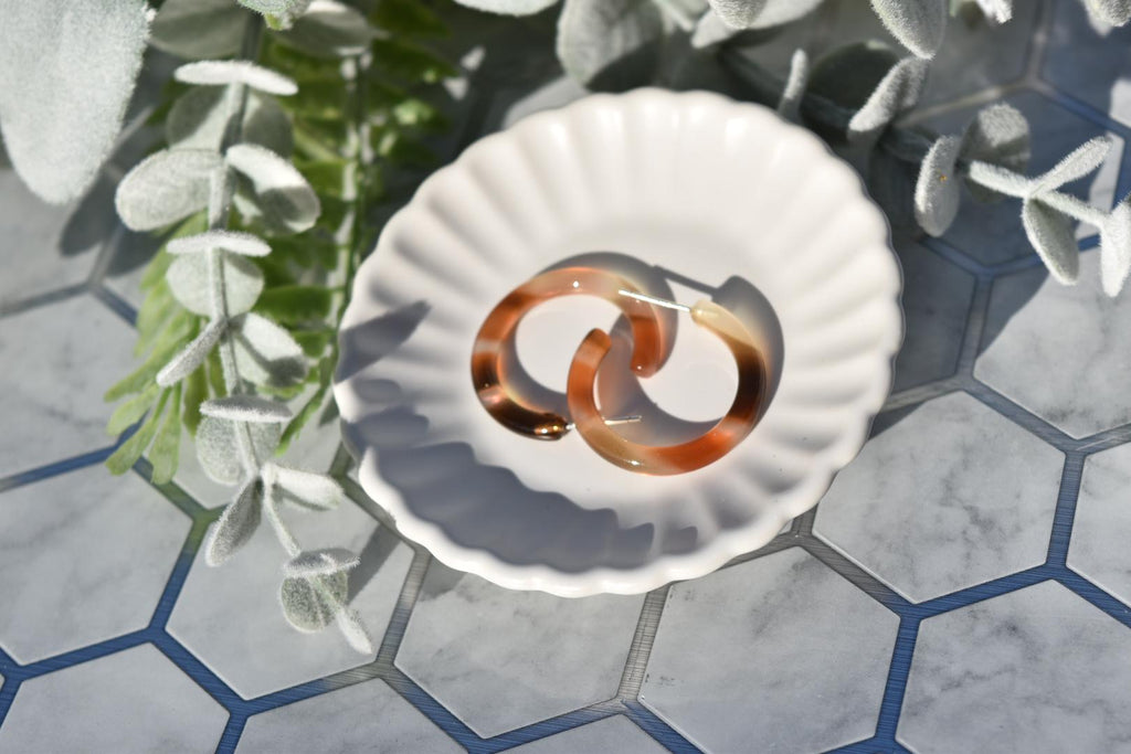 3- Pack Mini Tortoiseshell Hoop Earrings | Acetate, .925 Silver Posts