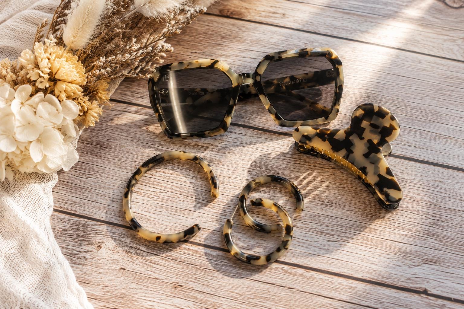 Summer Style Block Party Accessory Package | Sunglasses, Hoops, Hair Clip, and Bangle
