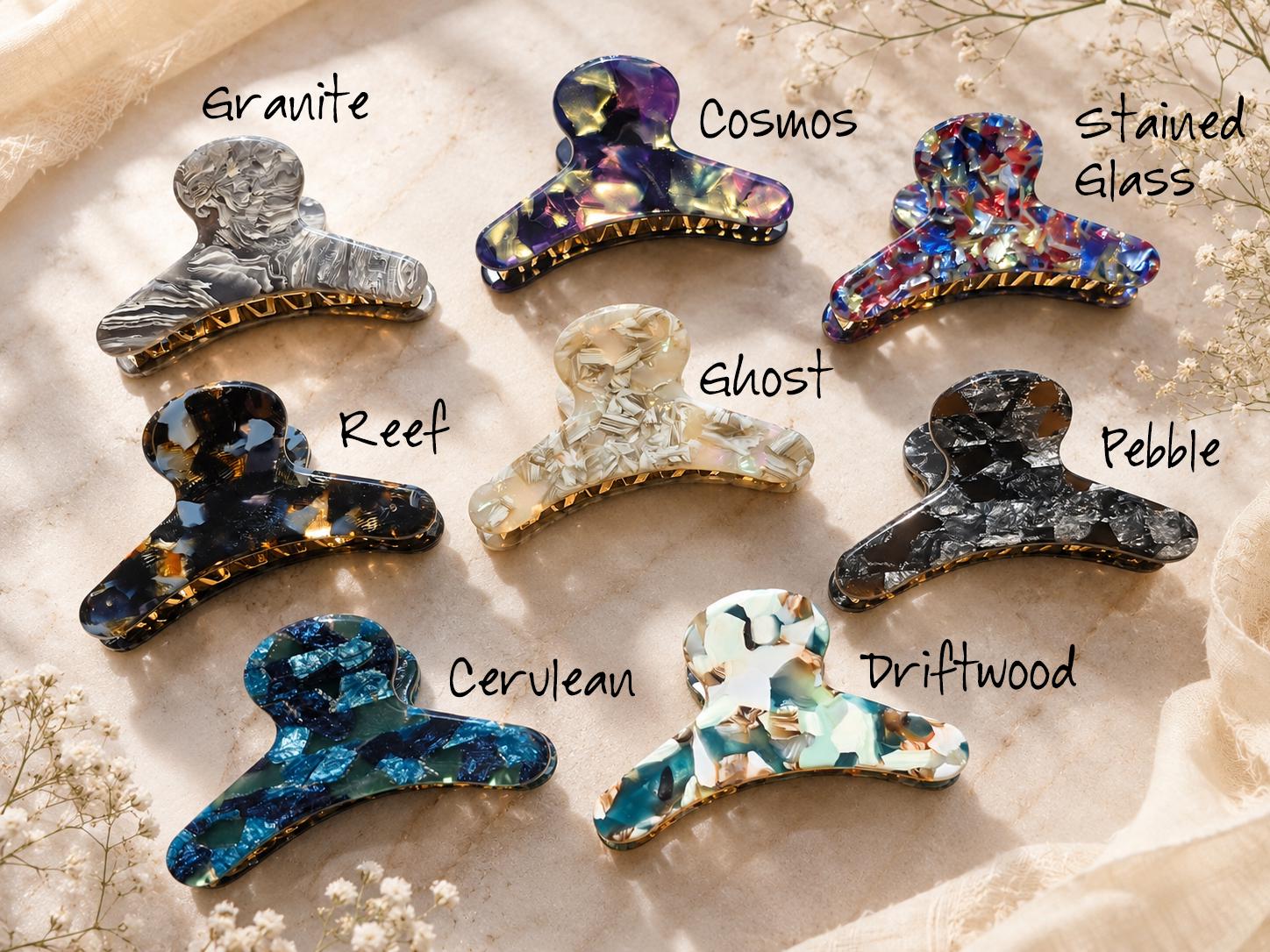 French Claw Hair Clips in Darkly Elegant Colors