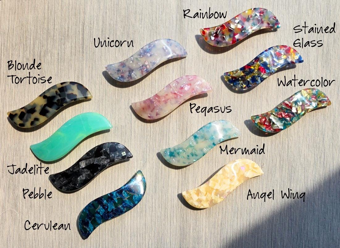 Wave Barrettes  | French Barrette Snap Hair Clip Non Slip