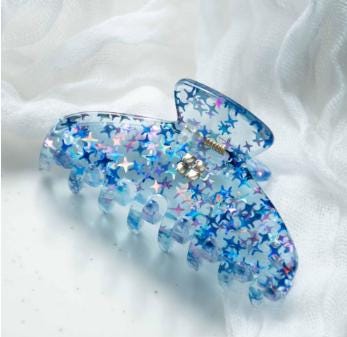 Glamour Grip Mini Claws in Sparkling Blues and Purples  |  Italian Acetate Small Hair Clip