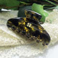 Glamour Grip Mini Claws in Rugged Bronze and Stone  |  Italian Acetate Small Hair Clip