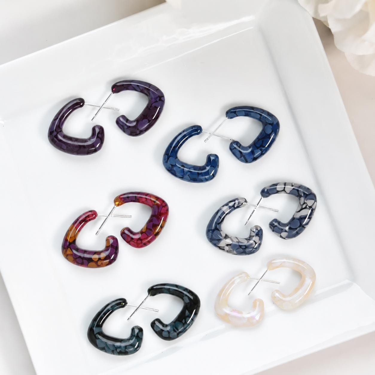 Three Pack - Trinity Hoops | Geometric Triangle Hoop Earrings Sterling Silver Posts