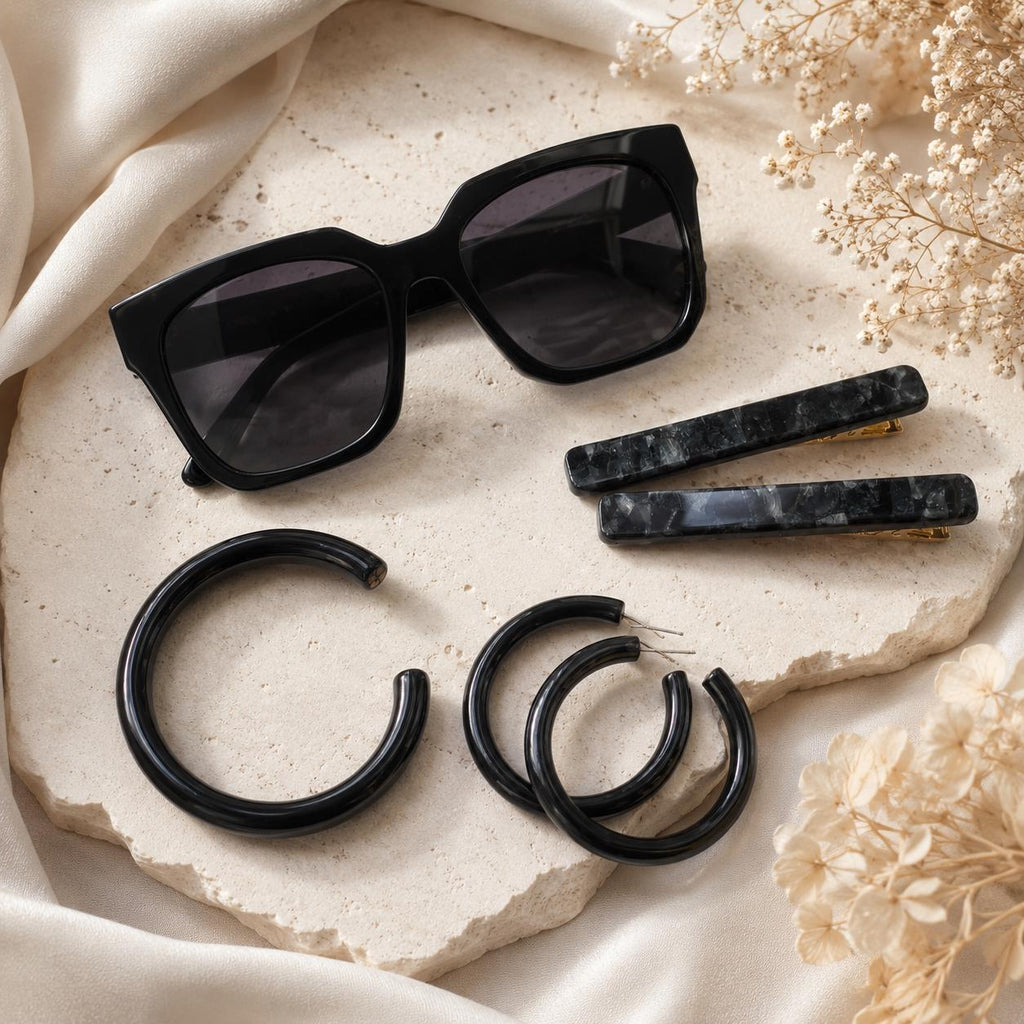 Summer Style Block Party Accessory Package | Sunglasses, Hoops, Hair Clip, and Bangle