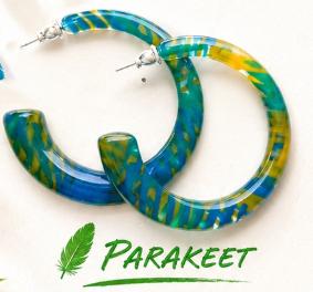 Sferra Tropical Bird Inspired Geometric Hoops | Italian Acetate