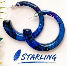 Sferra Tropical Bird Inspired Geometric Hoops | Italian Acetate
