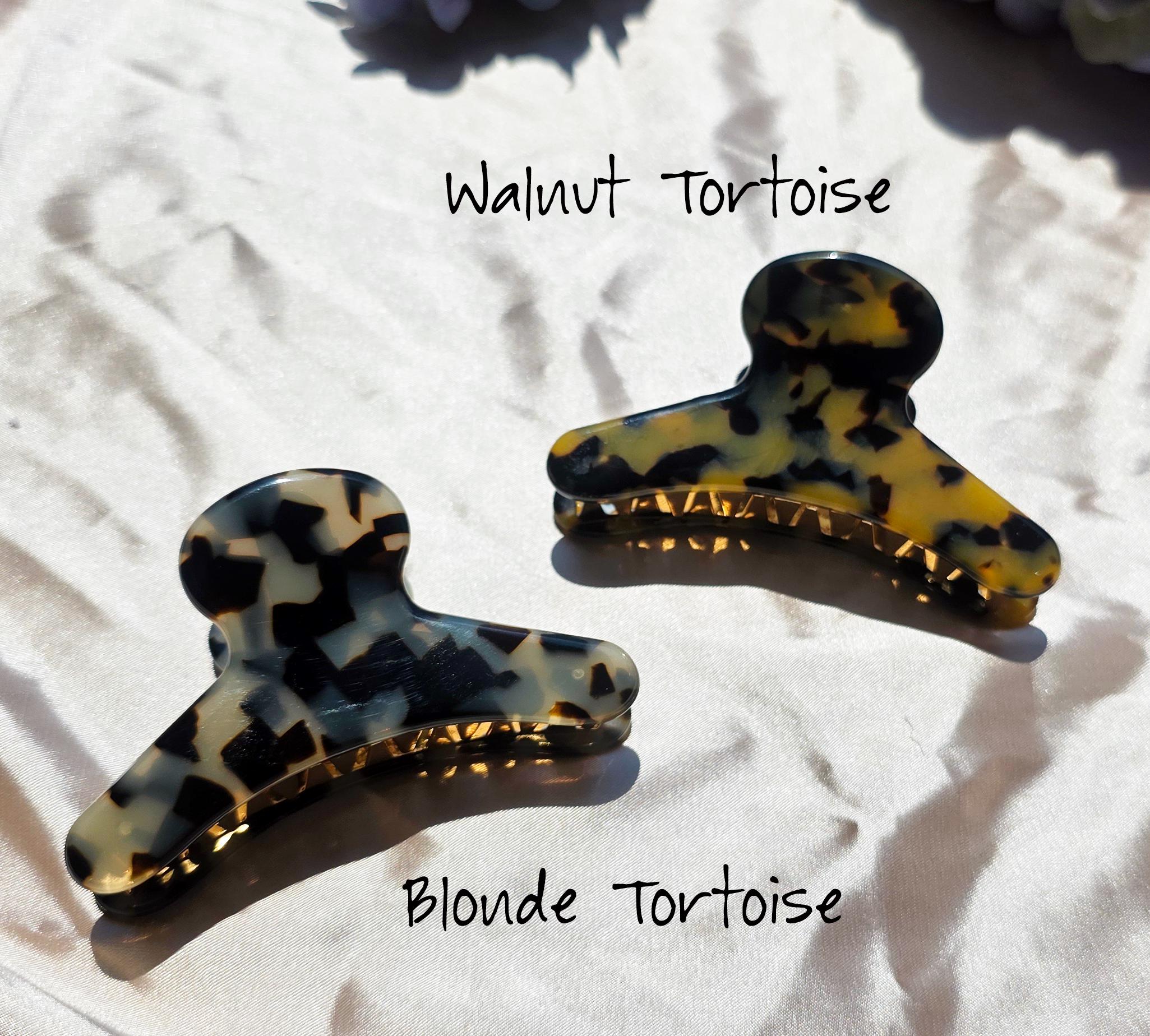 French Claw Hair Clips in Blonde and Walnut Tortoise Shell