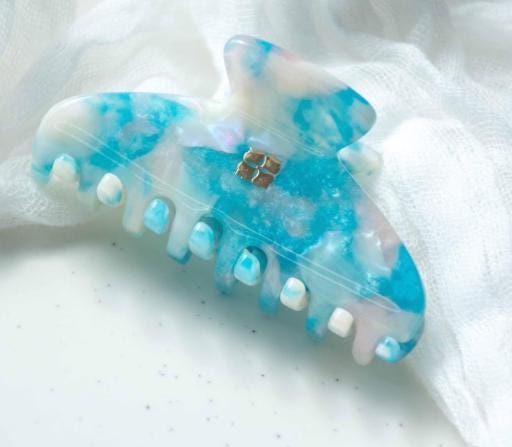 Glamour Grip Mini Claws in Sparkling Blues and Purples  |  Italian Acetate Small Hair Clip