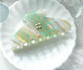 Glamour Grip Mini Claws in Shimmering Greens and Golds  |  Italian Acetate Small Hair Clip