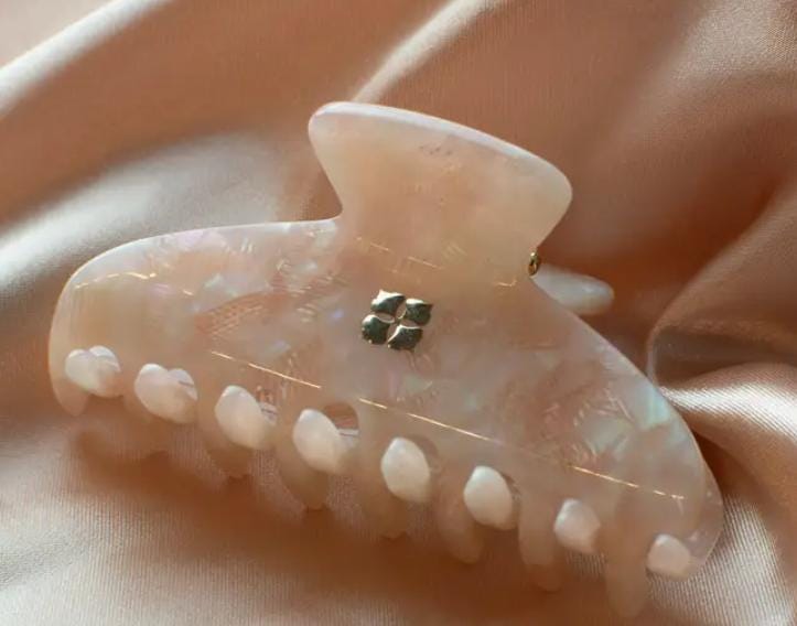 Glamour Grip Mini Claws in Soft Neutrals |  Italian Acetate Small Hair Clip