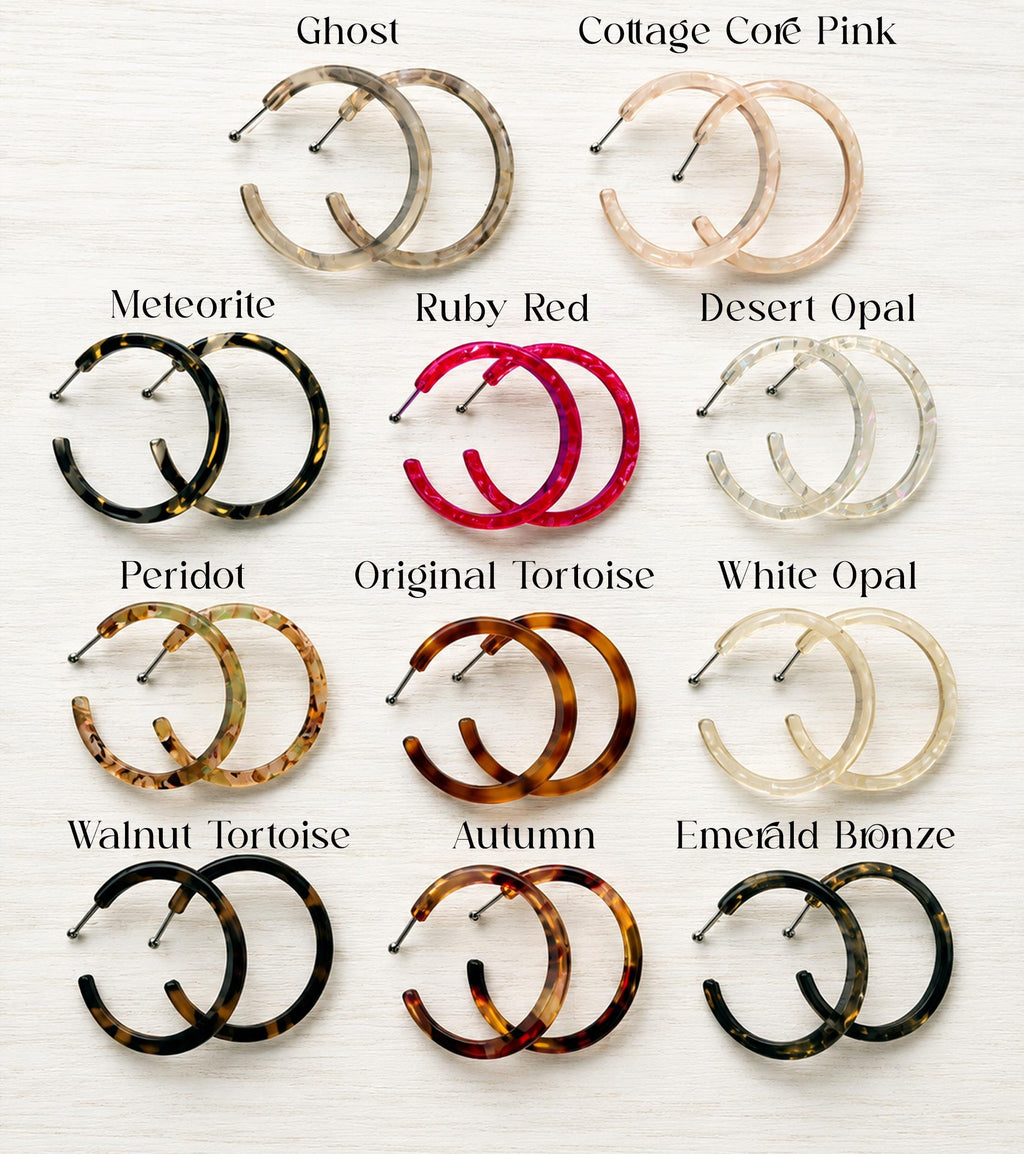 3 Pack - 50MM .925 Ball Back Statement Hoops | Italian Acetate