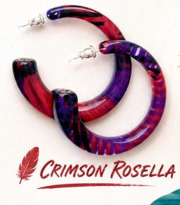Sferra Tropical Bird Inspired Geometric Hoops | Italian Acetate