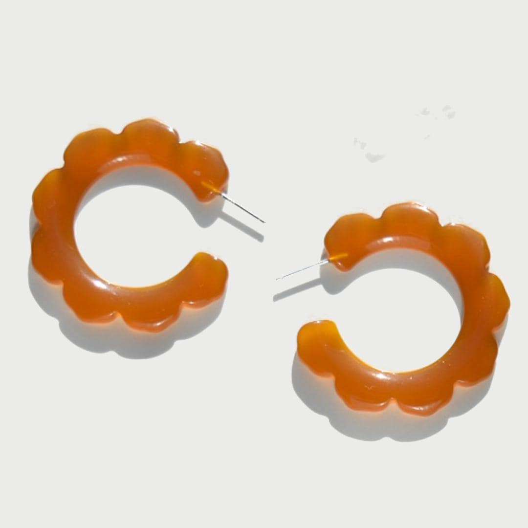 Flower Power Hoops Flora Collection | Italian Acetate Floral Hoop Earrings 925 Sterling Silver Posts