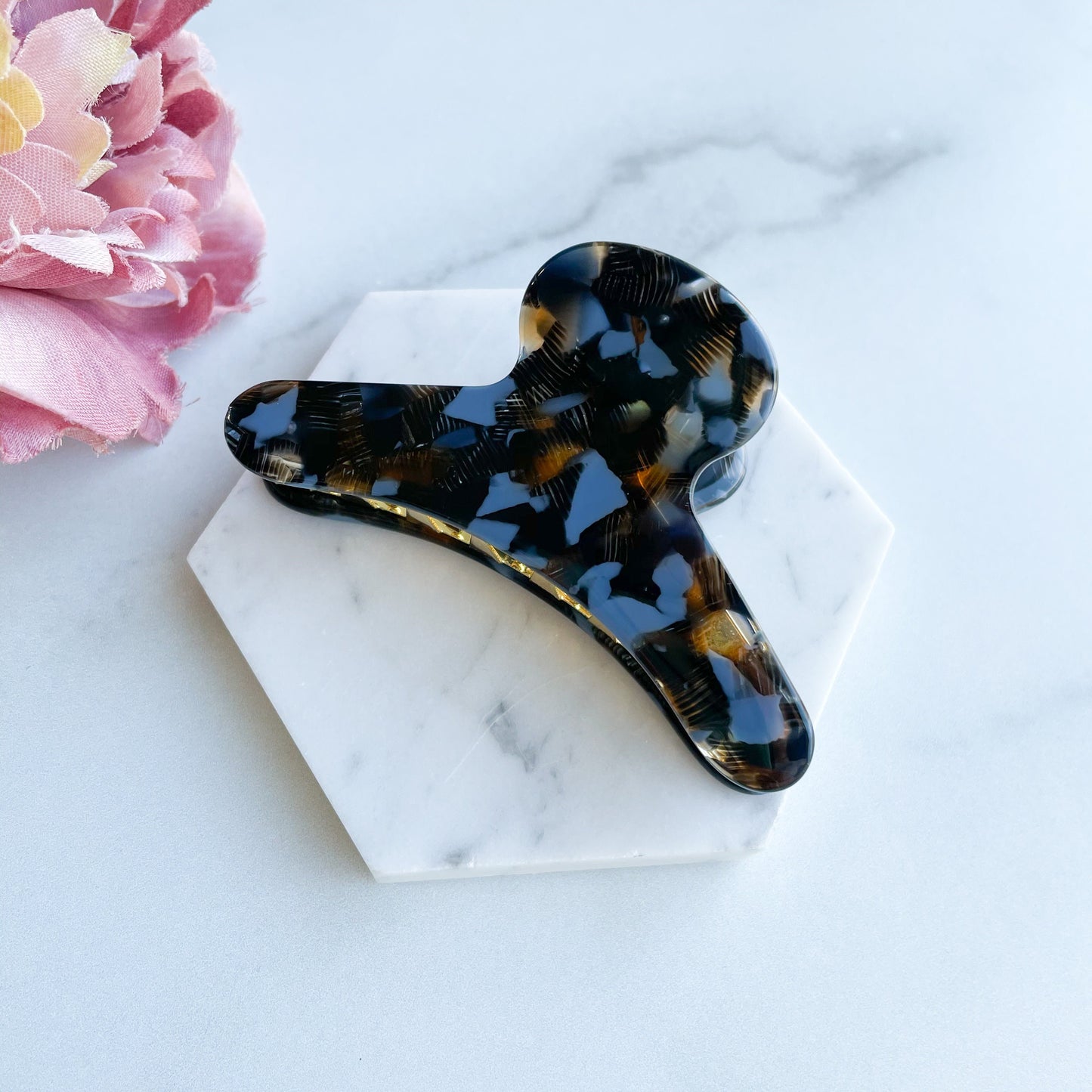 French Claw in Reef | Acetate Tortoise Shell Hair Clip Gold Stainless Steel Claw