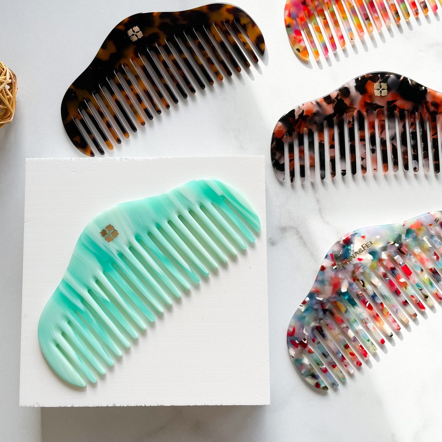 RuYi Comb Collection | Acetate Resin Hair Comb Gift Tortoise Shell Cellulose Acetate