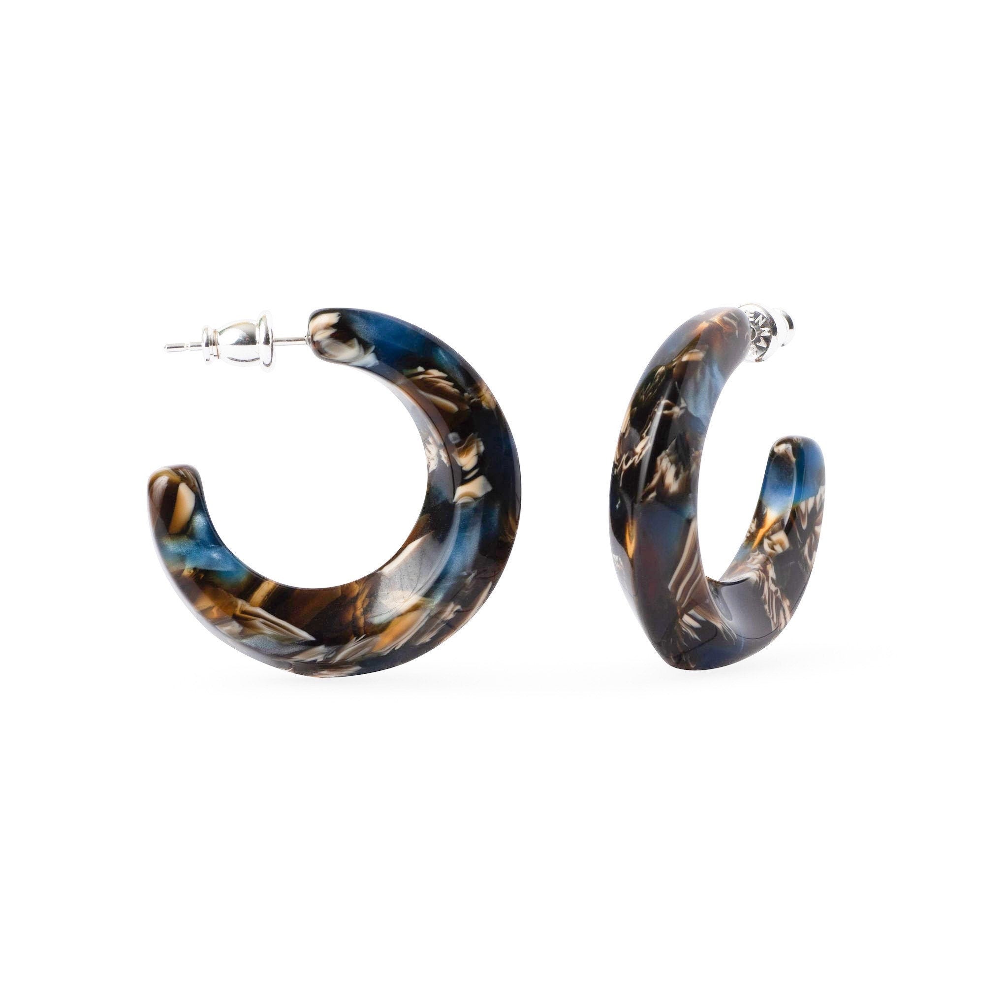 Blue Opaque Resin Hoop Earrings - Resin Earrings, outlet Chunky Hoop Earrings, Thick Resin Earrings, Earrings In The UK, Hoop Earrings In The UK