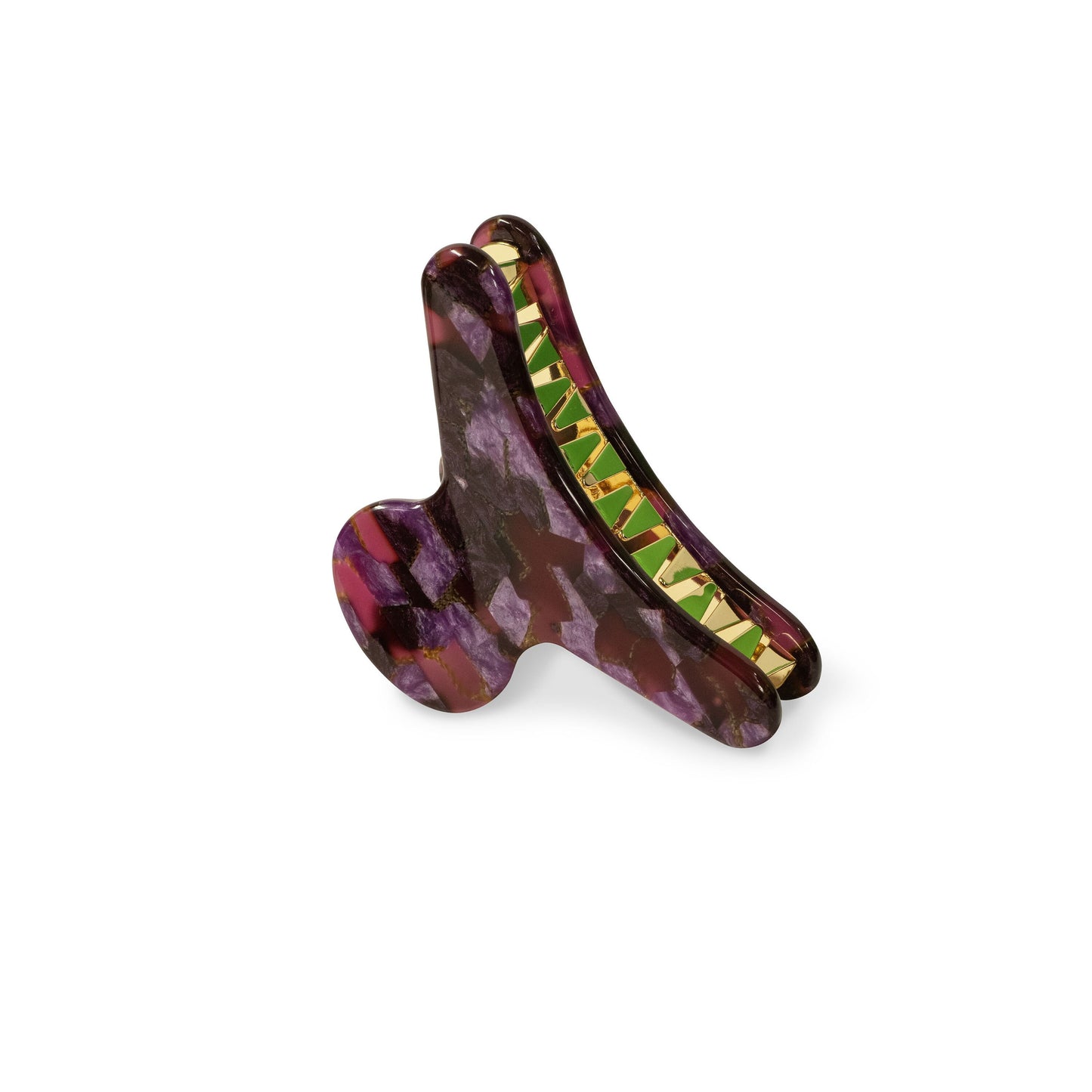 French Claw in Violet | Purple Gem Cellulose Acetate Resin Stainless Steel Teeth
