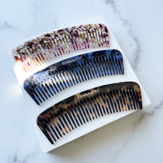Curve Comb Collection | Finishing Shaping Comb For Men Women Tortoise Shell Acetate Resin Hair Comb Pick
