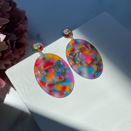 Mixed Blessings Dangle Drop Face Statement Earrings | Inspired by Chandra Crane’s Book Mixed Blessings Embracing your Multi-Ethnic Identity