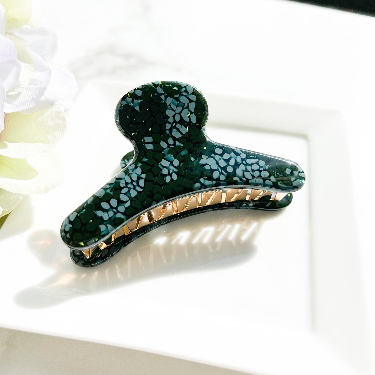 French Hair Claw in The Hydrangea Collection | Floral Flower Hair Clip Cellulose Acetate Stainless Steel