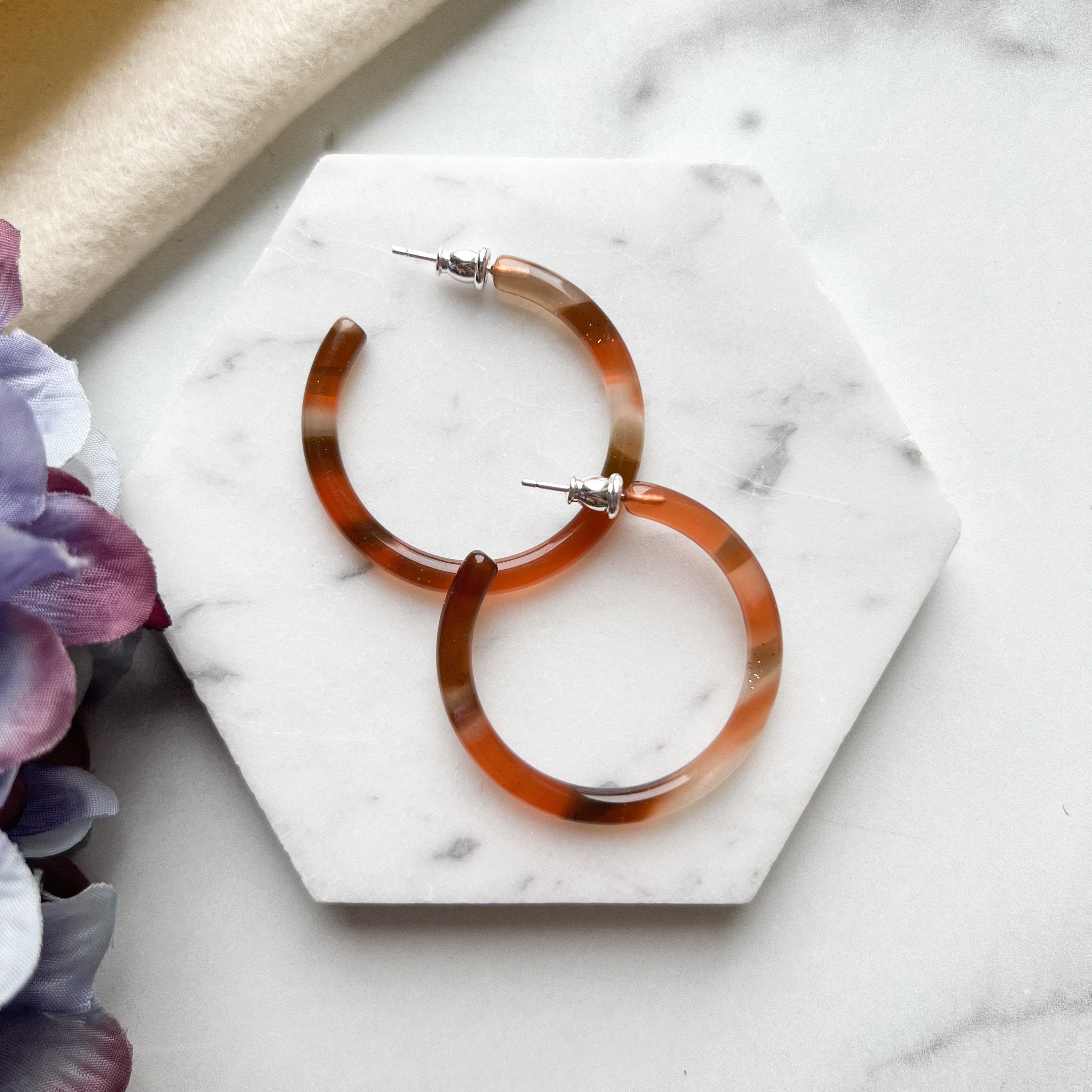 Large resin clearance hoop earrings